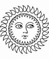 Sun Face Coloring Line Summer Pages Moon Kids Season Library Clipart Color Printable Seasons sketch template