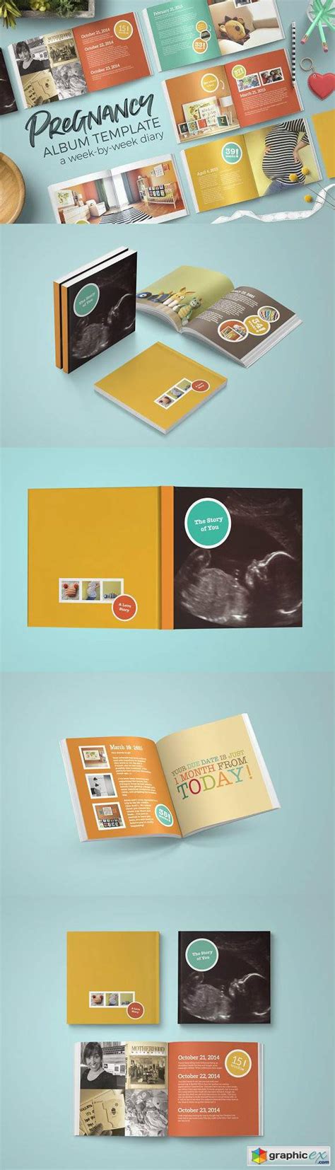pregnancy album and diary template free download vector