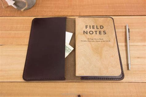 leather field notes cover holds  notebooks burgundy