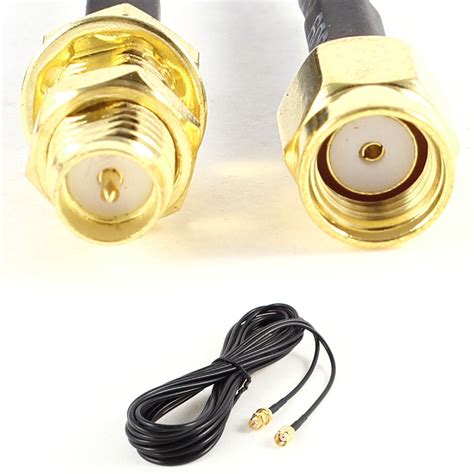 rp sma male  female wireless wifi antenna connector extension cable black  walmart canada