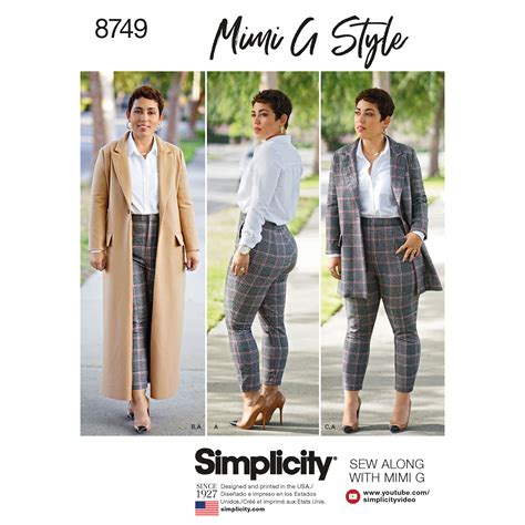 Simplicity S8749 Women’s Plus Size Mimi G Style Coat And Pant