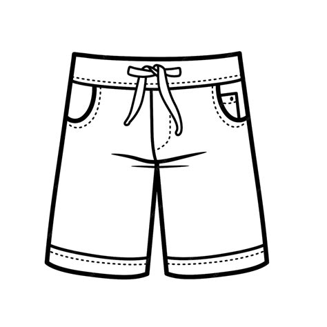 shorts jeans  cordao  contorno de menino  colorir em um fundo