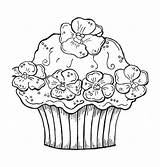 Coloring Cupcake Pages Birthday Cupcakes Printable Happy Cute Print Cake Cakes Girl Kids Sheets Color Girls Popular Flower Getcolorings Adult sketch template