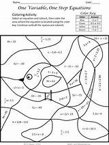 Equations Step Coloring Solving Worksheet Variable Template Pages Preview sketch template