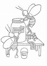 Bee Bees Honeybee Thegraphicsfairy Coloriage Door Kleurplaten Busy Abeilles sketch template