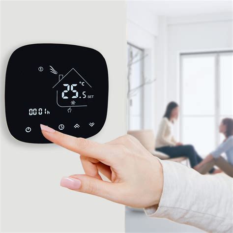 weekly programmable touch screen wifi heating thermostat fit  eu  box