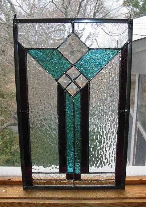 Stained Glass Panel Modern Art Deco Style By