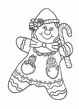 Gingerbread Coloring Girl Pages Woman Printable Christmas Template Man sketch template