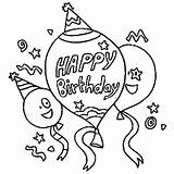 Birthday Coloring Party Balloon Kids Pages Happy Colouring Coloringsky Sheet sketch template