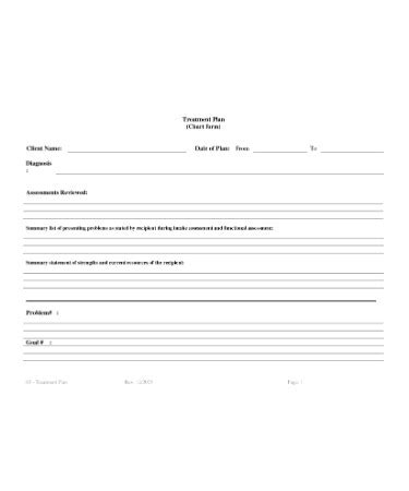 counseling treatment plan template    printable
