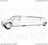 Limo Hummer Limousine sketch template