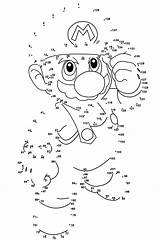 Dot Dots Connect Printables Mario Kids Coloring Pages Puzzle sketch template
