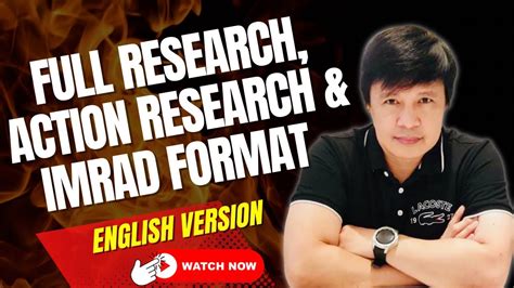 full research action research imrad format youtube