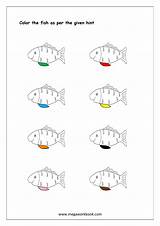 Color Worksheets Recognition Printable Worksheet Matching Colors Preschool Hint Objects Fish Megaworkbook Blue Shapes Recognize Learning Patterns Orange Yellow Kids sketch template