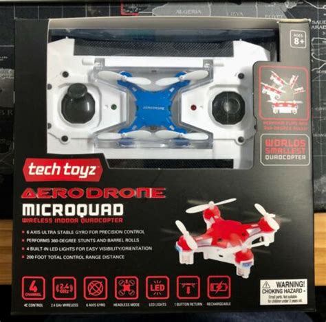 tech toyz aerodrone microquad wireless indoor quadcopter blue ghz  axis  ebay