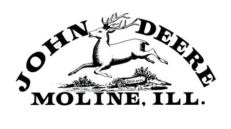 john deere black white logo