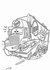 Cars Coloring Pages Mack Disney Car Truck Transporter Color sketch template