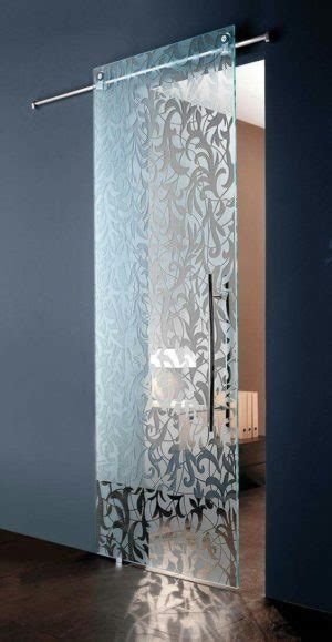 picture  stunning frosted glass barn door   chic modern feel