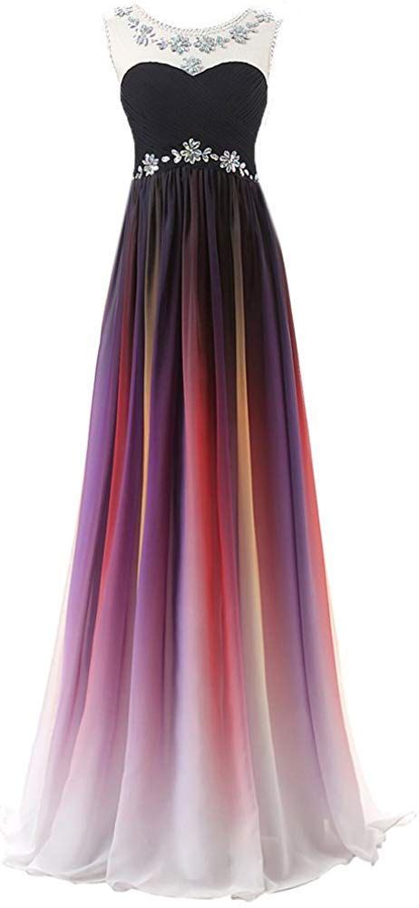 belle house womens long beaded prom dress gradient ombre multicolour evening ball gown