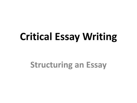 critical essay writing powerpoint