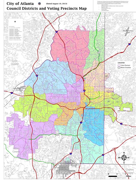 atlanta city council district map vector   map