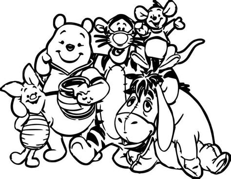 winnie  pooh friends coloring page coloring pages drawings