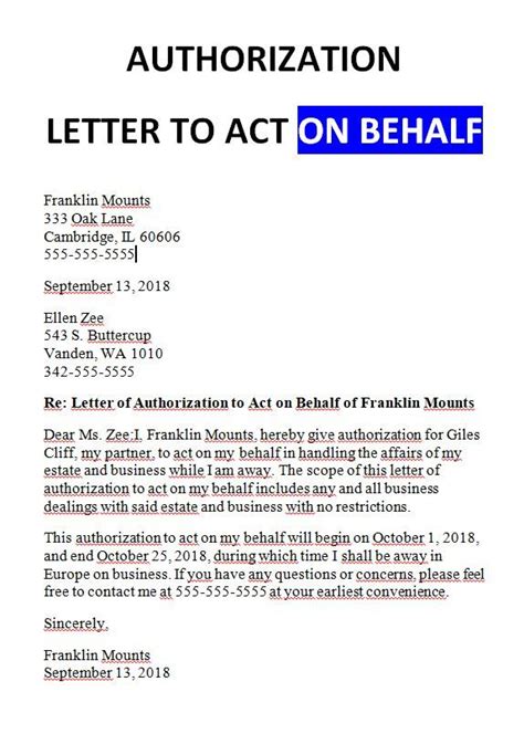 authorization letter  rental  house