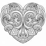 Mandala Coloring Pages Heart Relaxation Wonderful sketch template