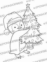 Christmas Penguin Tree Digital Digi Stamp Etsy Scrapbooking sketch template