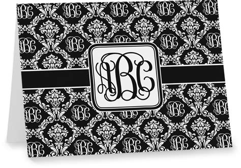 custom monogrammed damask note cards personalized youcustomizeit