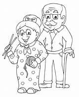 Grandparents Coloring Pages Printable Print Innocence sketch template
