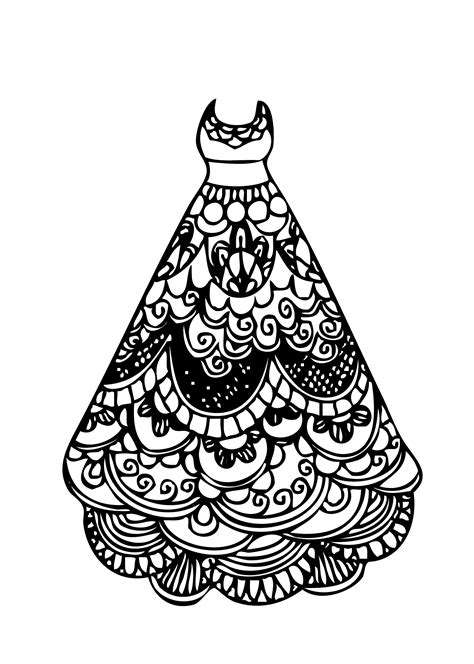 dress lace coloring page  girls printable  coloring pages