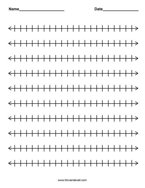 blank number lines printable