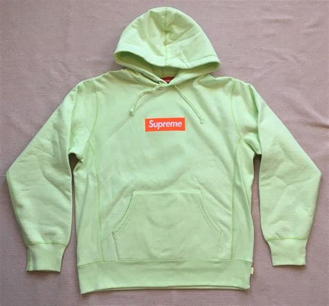 supreme box logo hoodie lime green fw  grailed