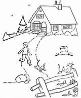 Coloring Pages House Kids Print Houses Colouring Scene Spring Printable Sheets Popular Ecoloring источник Farm sketch template