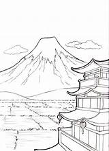 Fuji Mountains Designlooter sketch template
