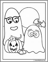 Coloring Halloween Pages Ghosts Moon Printable Bat Pdf Bats Jack Colorwithfuzzy sketch template