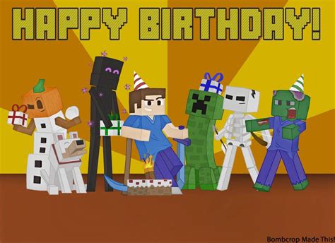 minecraft birthday card picture  bombcrop  deviantart