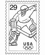 Postage Hockey Collecting Usps Bluebonkers Getdrawings sketch template