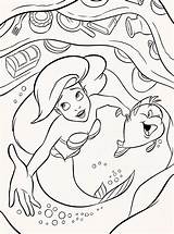 Ariel Disney Flounder Coloring Pages Princess Walt Fanpop Characters sketch template