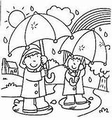 Zon Regen Herfst Rainy Paraplu Knutselen Pioggia Tekening Puk Regendruppel Jufleonie sketch template