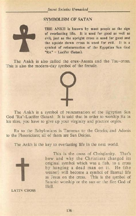 ask the nuwaupians is the egyptian ankh a symbol of satan according to