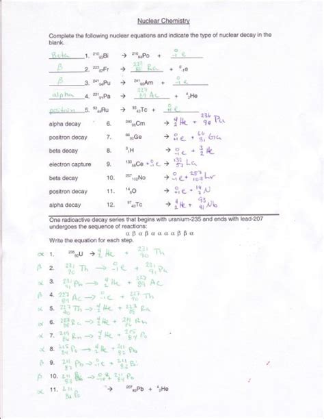 nuclear equations worksheet answers worksheet source