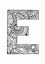 Alphabet Coloring Pages Kids Letter Color Mandala Coloriage Printable Print Children Mandalas Stress Anti Justcolor sketch template