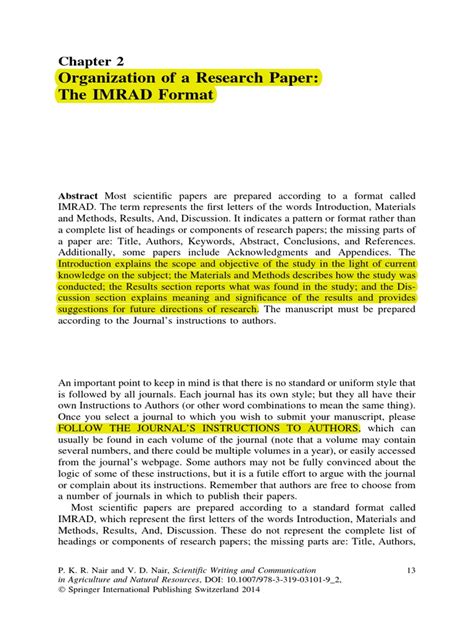 format  imrad thesis writing research articles imrd format
