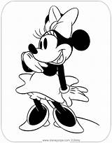 Minnie Coloring Classic Mouse Pages Disneyclips Posing sketch template