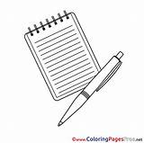 Pen Notepad Colouring School Coloring Pages Sheet Title sketch template