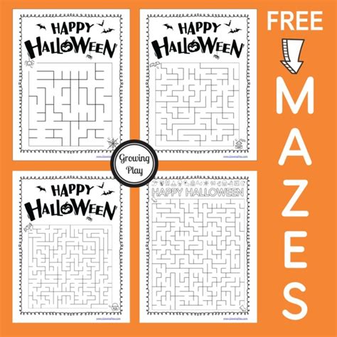 halloween maze  packet  printables growing play