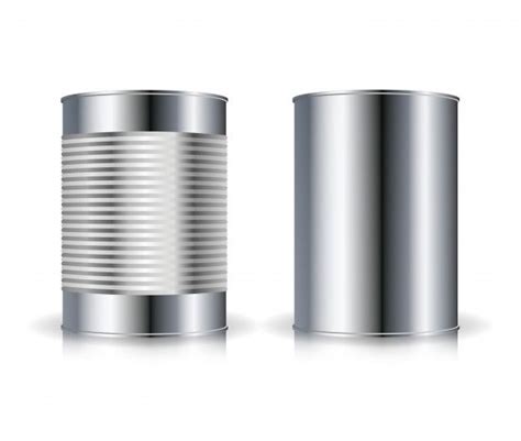 Metallic Cans Vector Set Metal Tin Can Set Metal Tins Metal