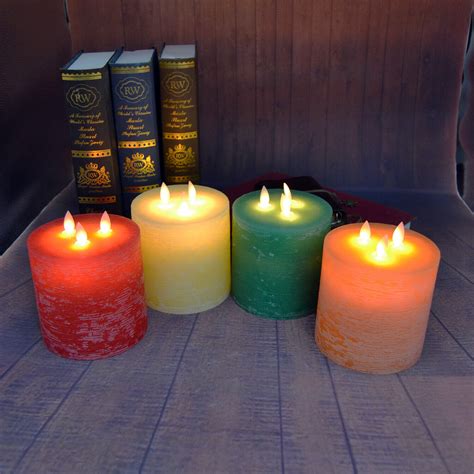 3 Moving Flame Wicks Battery Operated Led Candles With 2 4 6 8h Timer